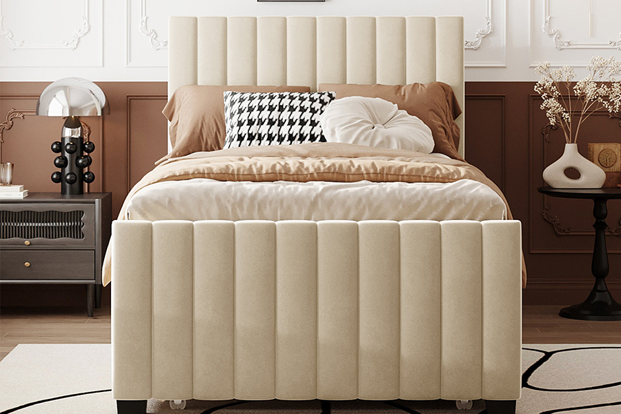 N9 Matibay Eco-Friendly Trundle Bunk Upholstered Bed Frame