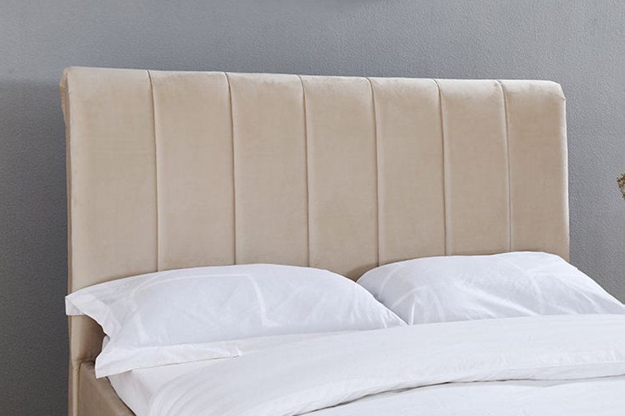 1312 Soft Fabric Bed Headboard Rounded Upholstered Bed