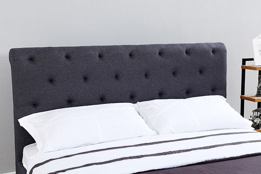 1307 Brown Tufted Linen Upholstery Upholstered Storage Bed Frame