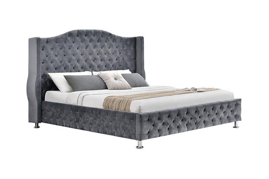 1268 Luxury Style Fabric upholstery Upholstered Bed
