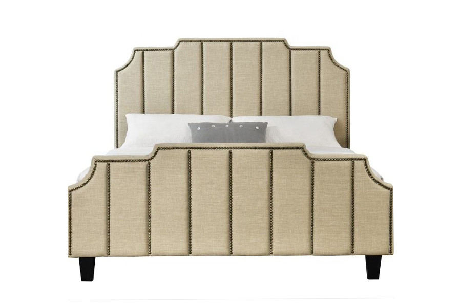 1205 velvet Fabric Double Bed Frame Upholstered Bed