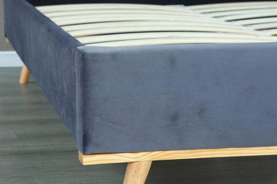 1457 Pinakabagong Modern Simpleng Disenyong Velvet Upholstered Bed