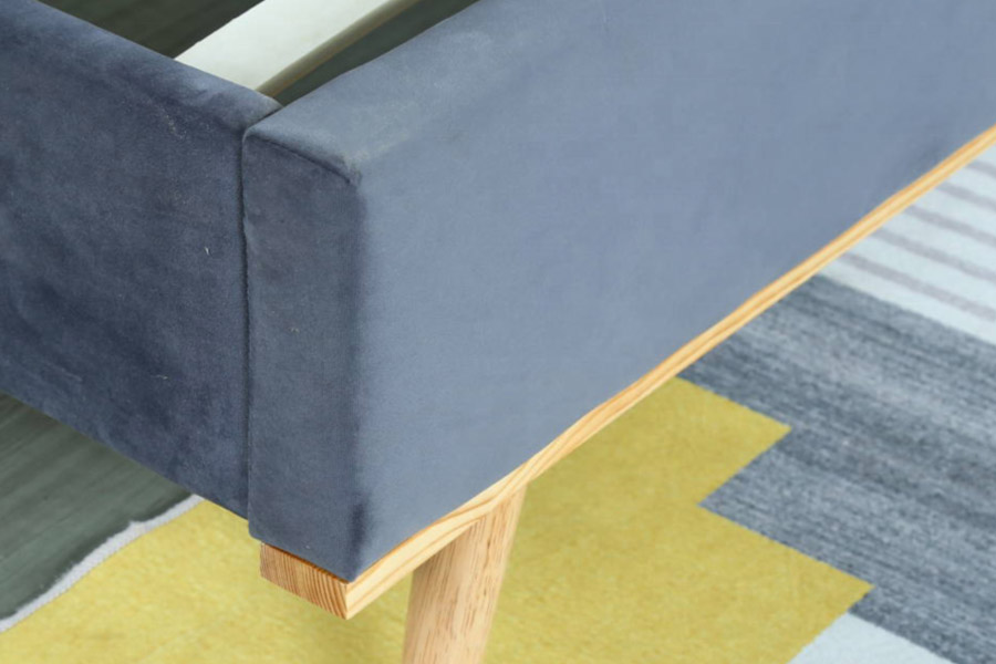 1457 Pinakabagong Modern Simpleng Disenyong Velvet Upholstered Bed