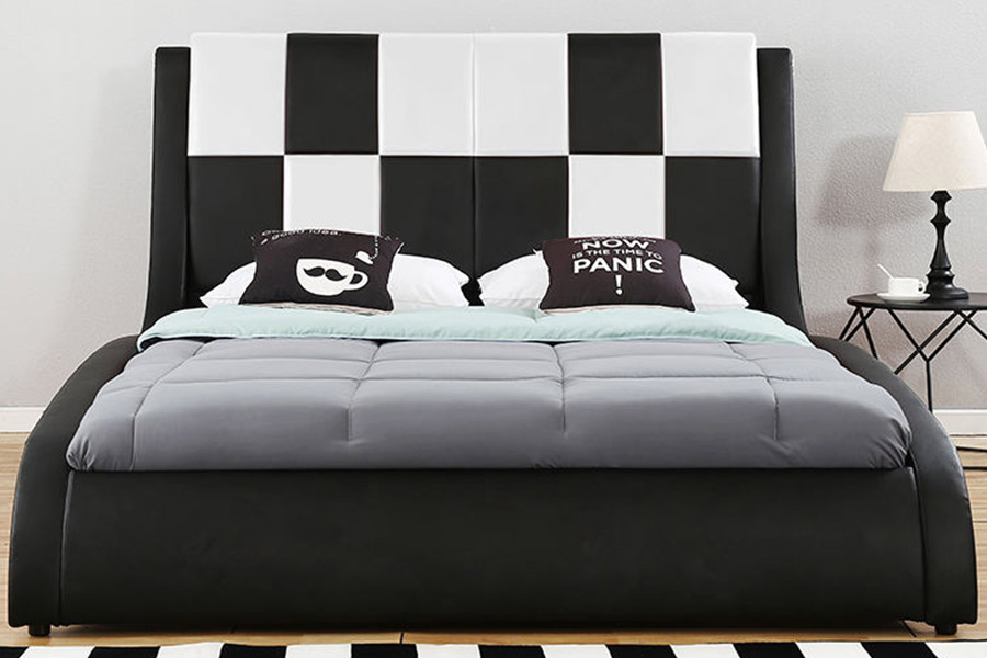 1443 Double king Size PU Synthetic Leather Upholstered Bed