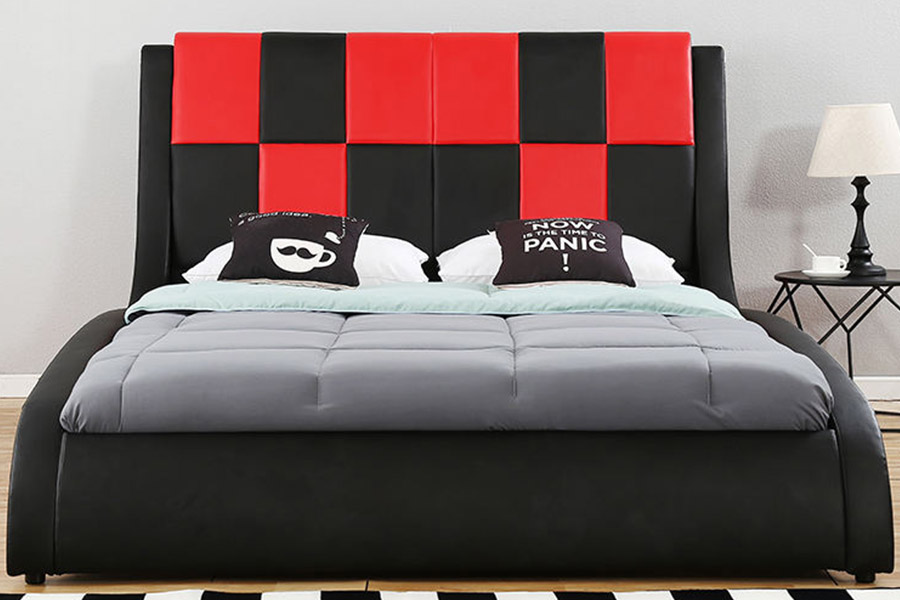 1443 Double king Size PU Synthetic Leather Upholstered Bed