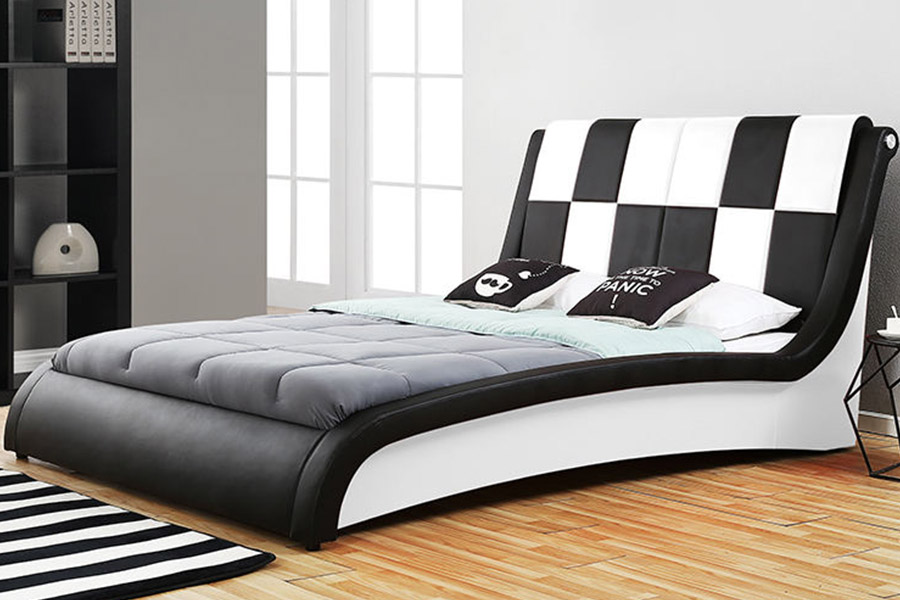 1443 Double king Size PU Synthetic Leather Upholstered Bed