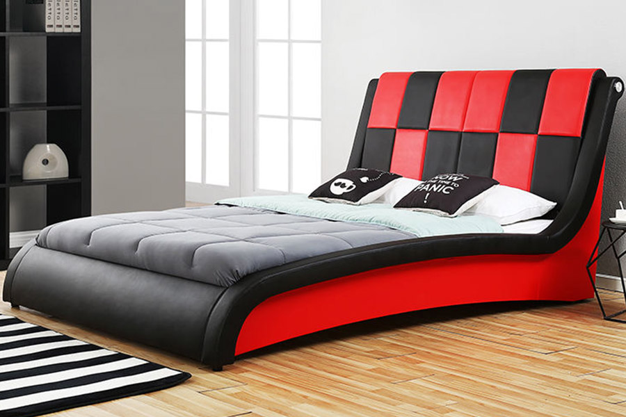 1443 Double king Size PU Synthetic Leather Upholstered Bed