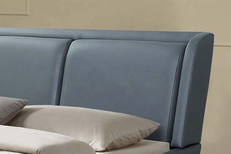 1584 Black Leather Soft Headboard Upholstered Bed