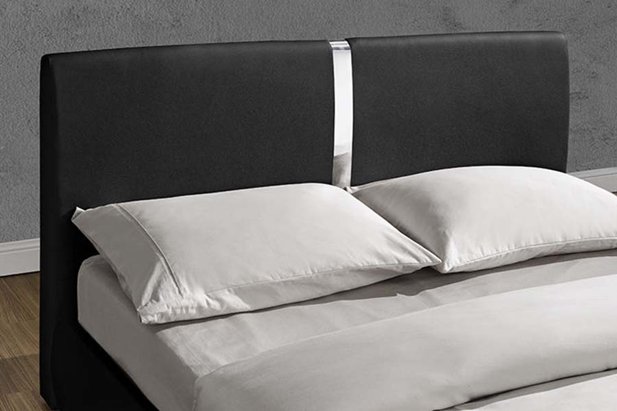 1859 Solid Wooden Frame Soft Leather Upholstered Bed
