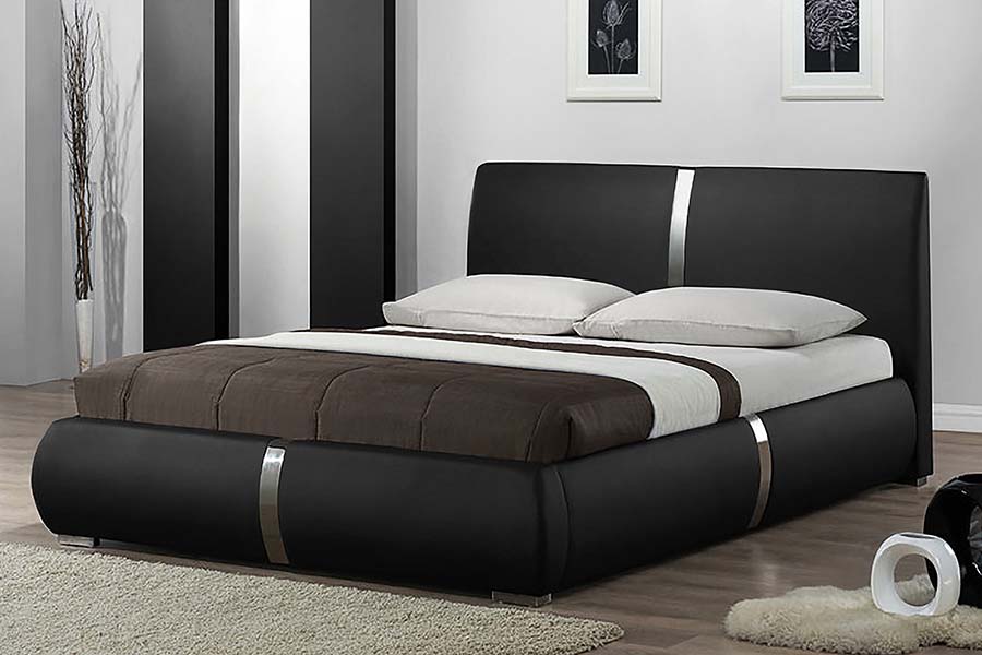 1859 Solid Wooden Frame Soft Leather Upholstered Bed