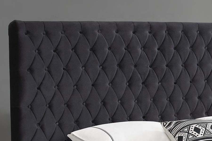 1578 Wooden Panel at Tufted Headboard Upholstered Bed