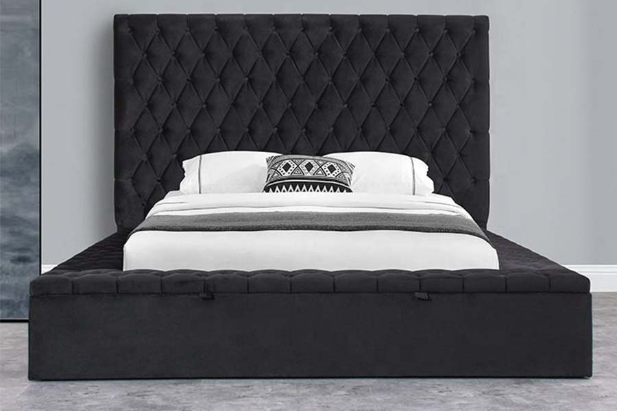1578 Wooden Panel at Tufted Headboard Upholstered Bed