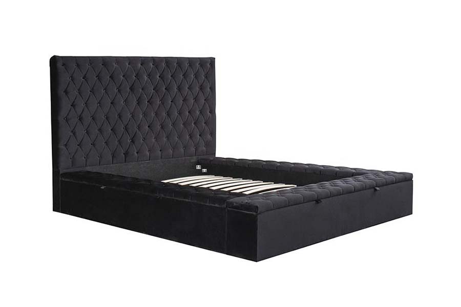 1578 Wooden Panel at Tufted Headboard Upholstered Bed