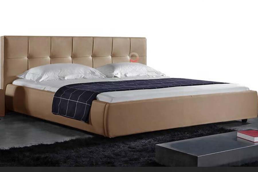 1813 White PU Soft Bed LED Upholstered Bed Frame