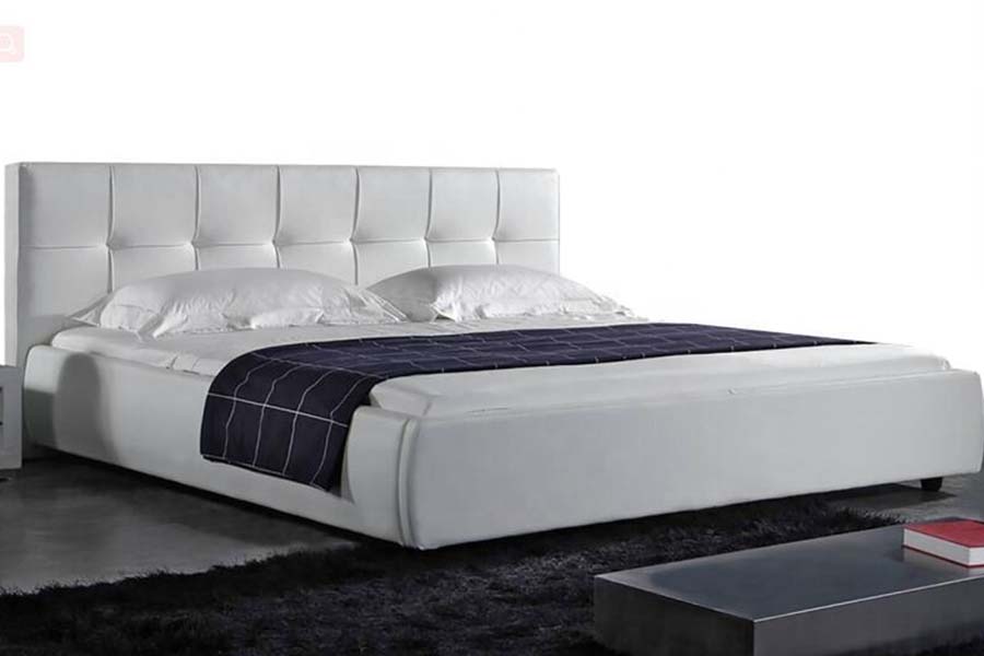 1813 White PU Soft Bed LED Upholstered Bed Frame