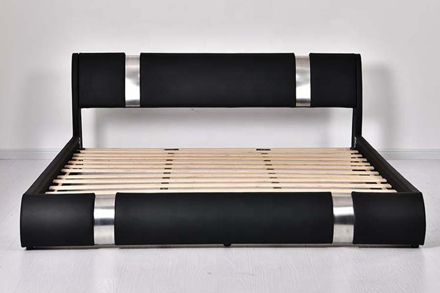 1715 Soft Faux Leather na may Wooden Frame Upholstered Storage Bed Frame