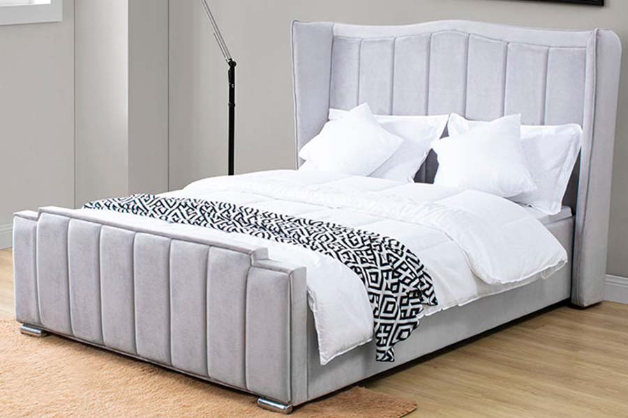 1562 Dekalidad na Velvet Upholstered Upholstered Bed