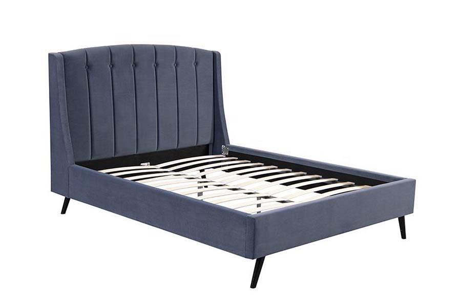 1663 Double Tufted Velvet Wood Bed Upholstered Bed