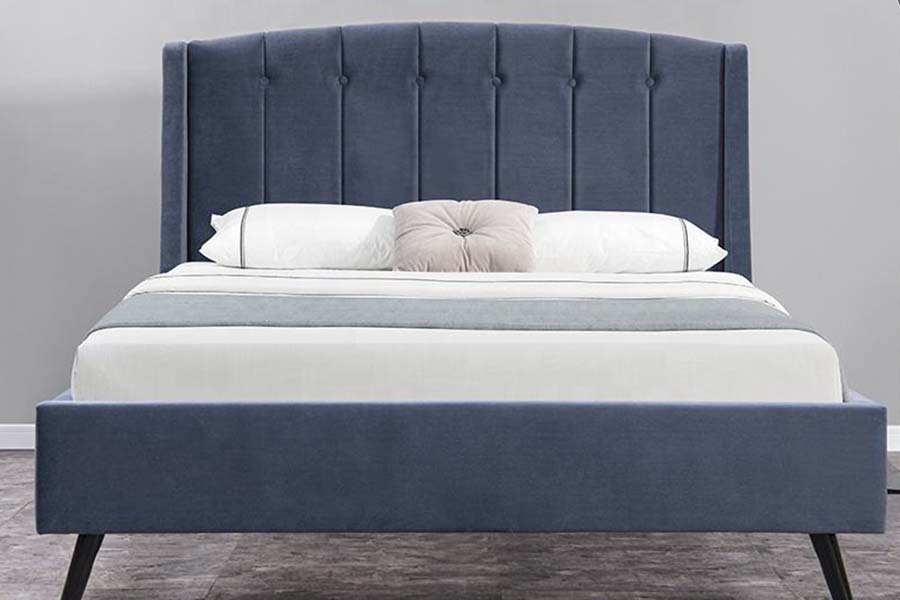 1663 Double Tufted Velvet Wood Bed Upholstered Bed