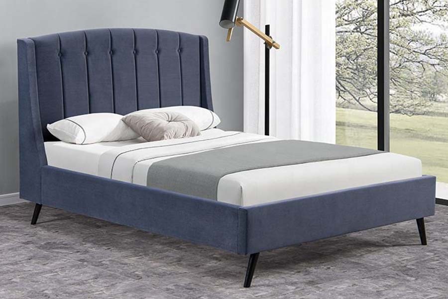 1663 Double Tufted Velvet Wood Bed Upholstered Bed