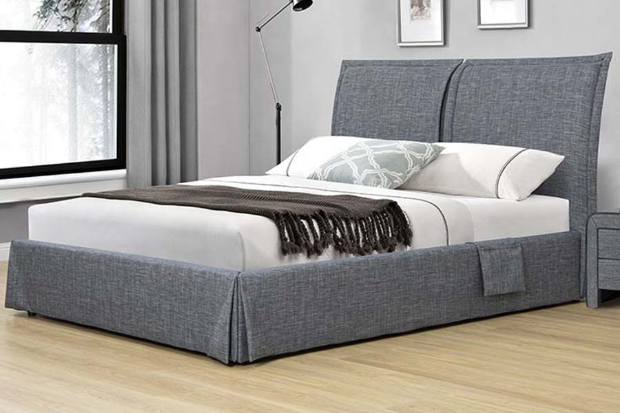1530 Linen Fabric Upholstered Beds Upholstered Storage Bed Frame