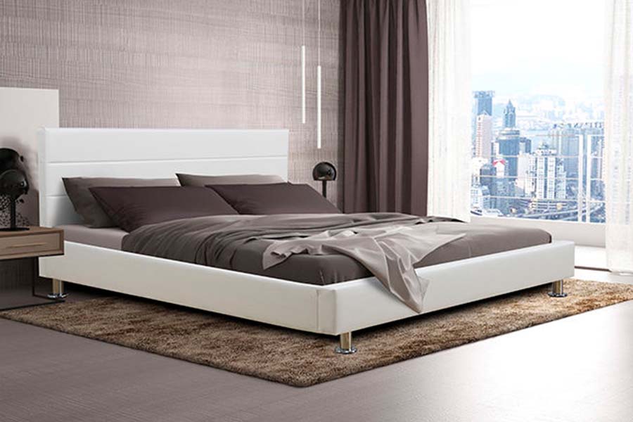 1639 Square Block Headboard Panel Upholstered Bed