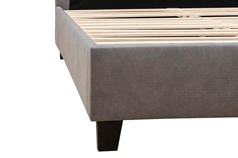 1618 Single Size Linen Solid Wood Velvet Upholstered Bed