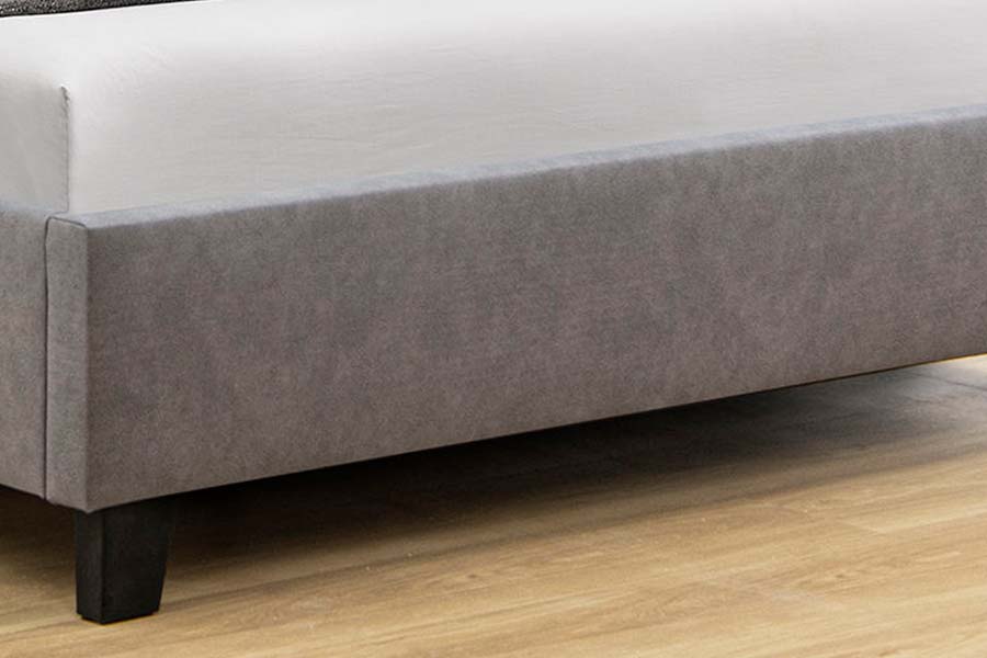 1618 Single Size Linen Solid Wood Velvet Upholstered Bed