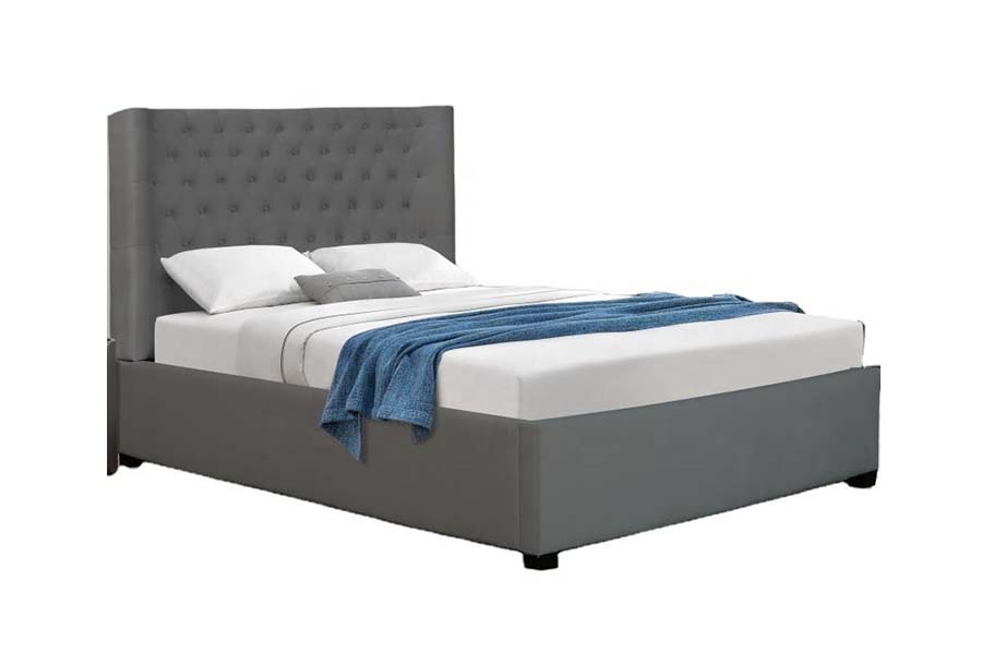 1500 Buttons Headboard Bed Fabric Bed Upholstered Bed