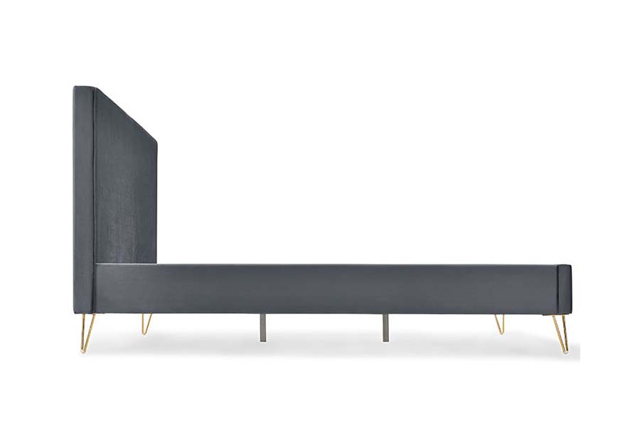 1476 Makukulay na Velvet Fabric Platform Bed Upholstered Bed