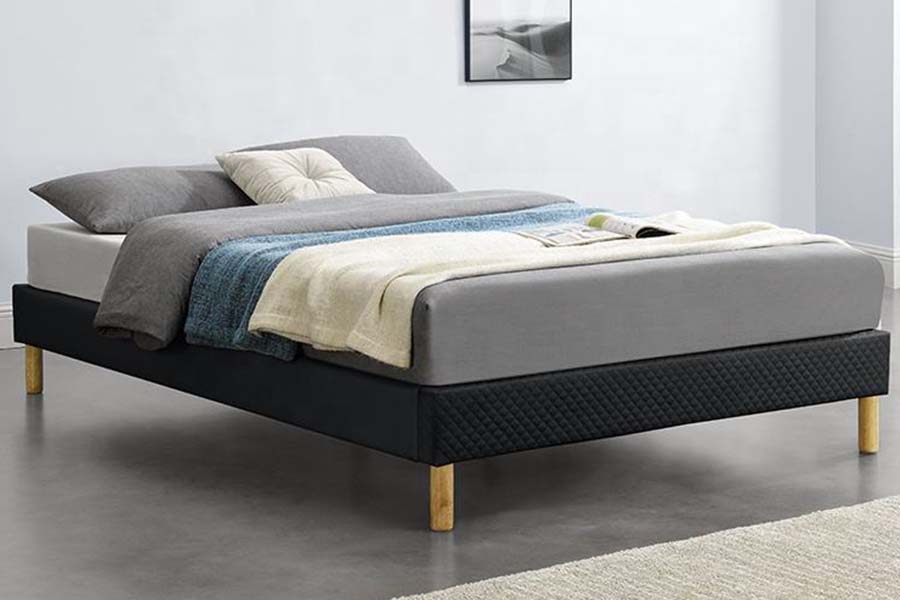 1469 High Bed na may PU Fabric Upholstered Bed