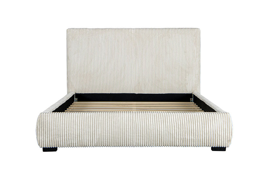 4256 Corduroy Concise Headboard Upholstered Bed