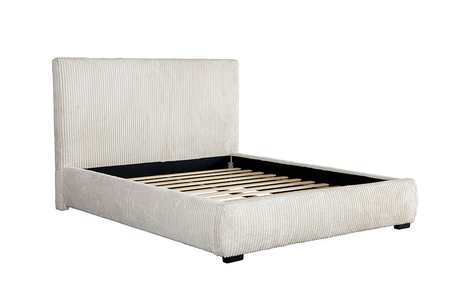 4256 Corduroy Concise Headboard Upholstered Bed