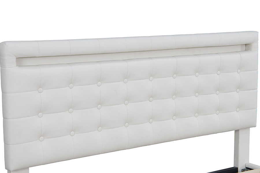 4209 King-Size Adjustable LED Upholstered Bed Frame