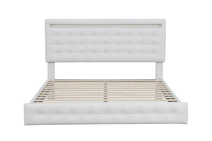 4209 King-Size Adjustable LED Upholstered Bed Frame