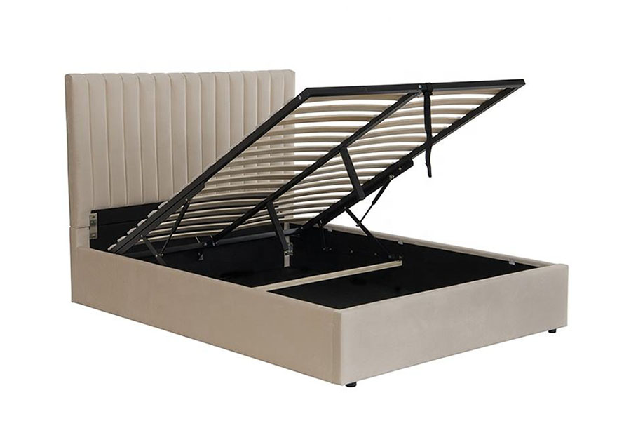 4088 Light Luxury Velvet Ottoman Storage Bed Frame