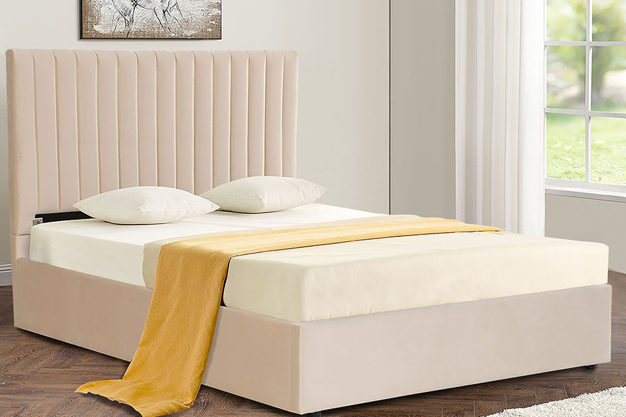 4088 Light Luxury Velvet Ottoman Storage Bed Frame