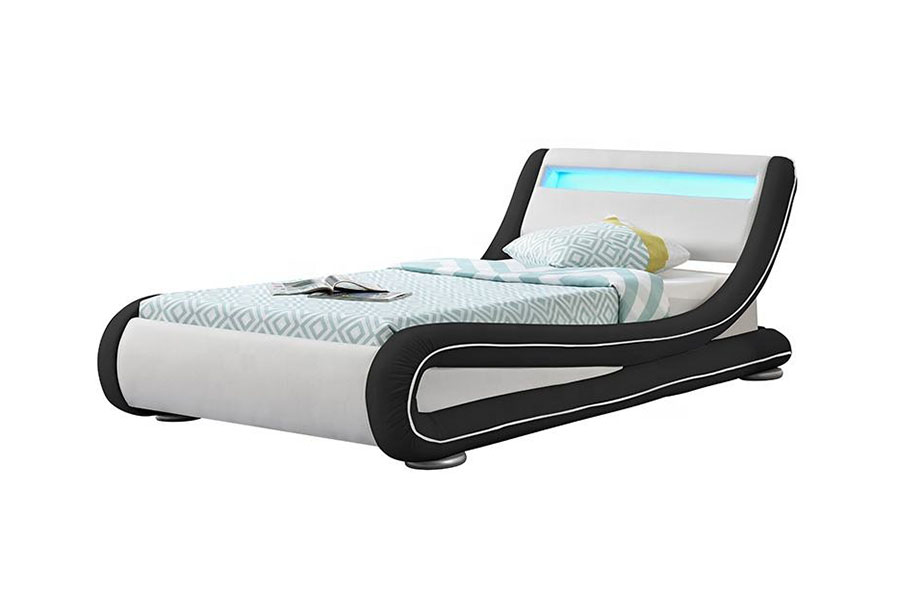 1137-1 Smart LED King Storage Leather Upholstered Bed Frame