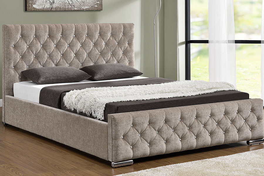1151G Luxury Velvet Lift King Storage Tufted Bed Frame