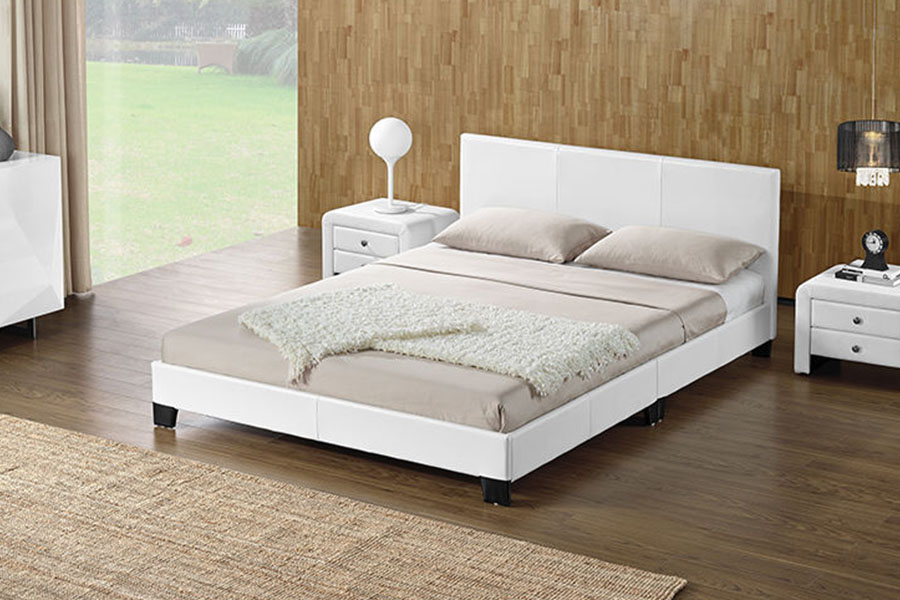 1142-2 American Style Linen Tela na Wooden Queen Bed Frame