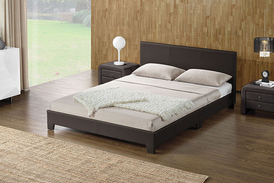 1142-2 American Style Linen Tela na Wooden Queen Bed Frame