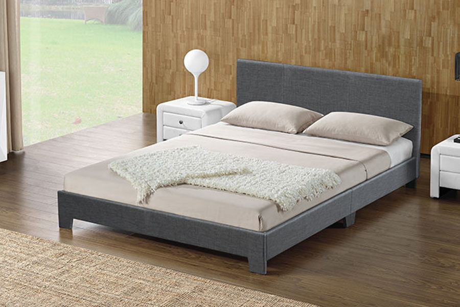1142-2 American Style Linen Tela na Wooden Queen Bed Frame