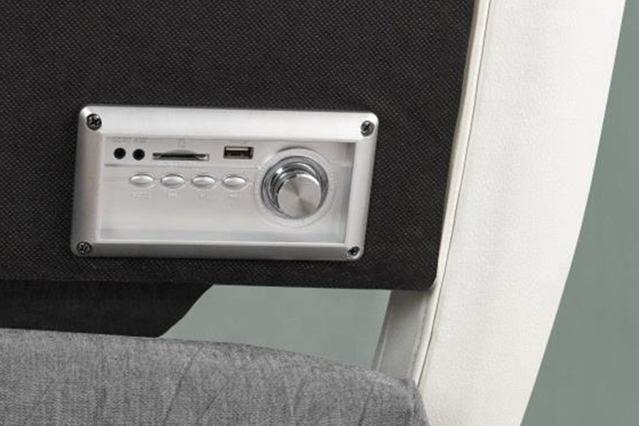 1140S Gas Lift Music Speaker Synthetic Leather Bed Frame