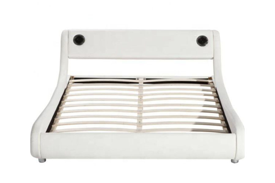 1140S Gas Lift Music Speaker Synthetic Leather Bed Frame