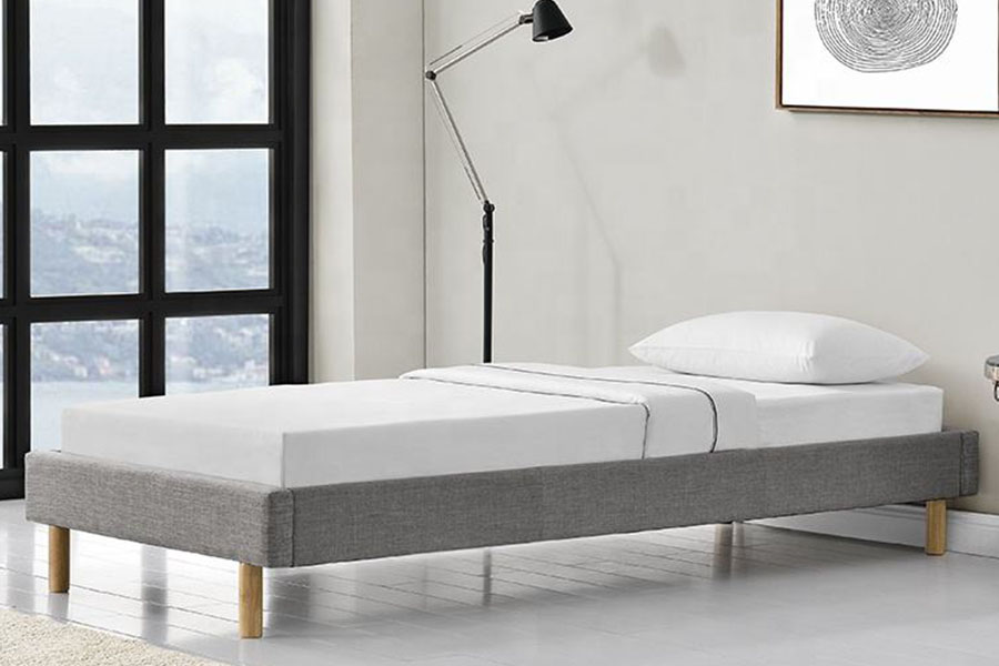 1159B Modern Wood Feet Linen na Tela na Mataas ang Kalidad na Single Bed