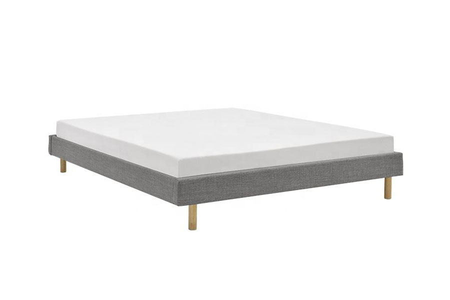 1159B Modern Wood Feet Linen na Tela na Mataas ang Kalidad na Single Bed