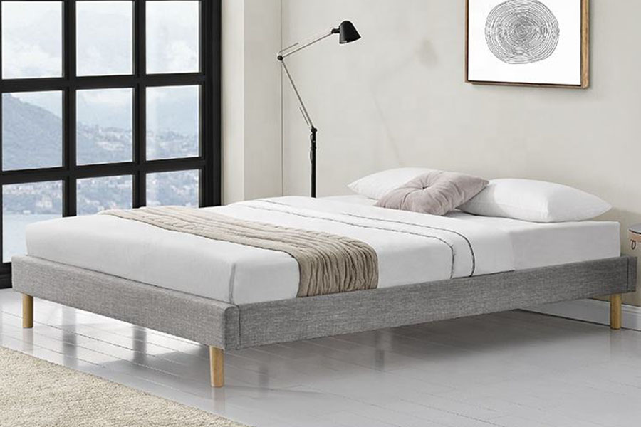 1159B Modern Wood Feet Linen na Tela na Mataas ang Kalidad na Single Bed