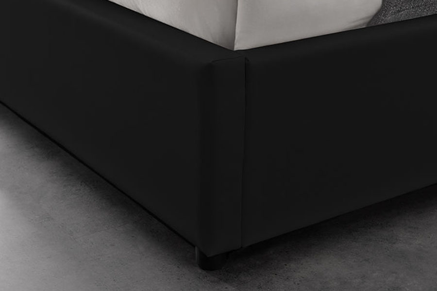 1155G Modernong Faux Leather Hotel Gas Lift Storage Bed Frame