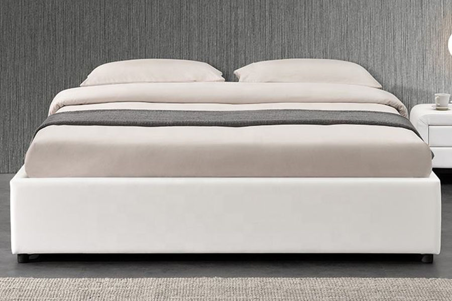 1155G Modernong Faux Leather Hotel Gas Lift Storage Bed Frame
