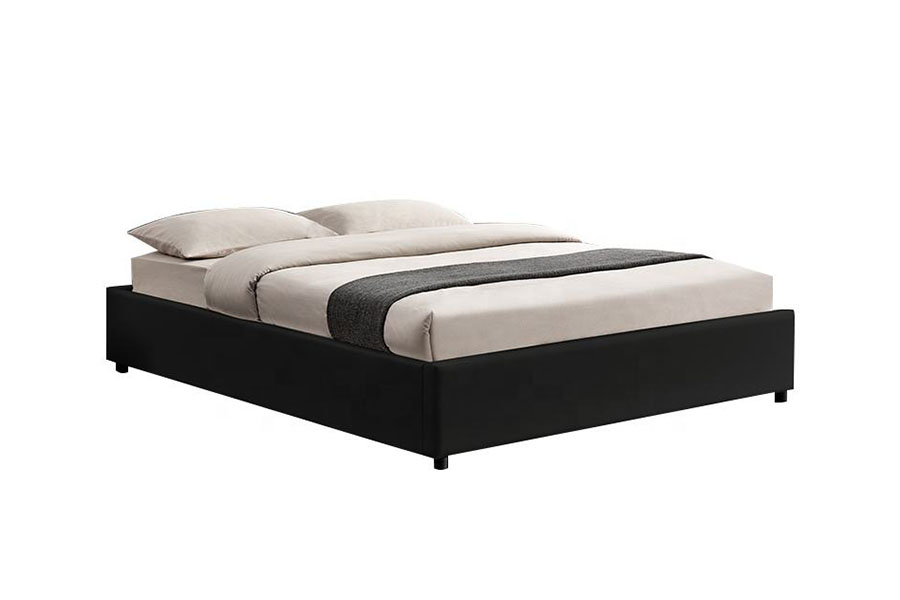 1155G Modernong Faux Leather Hotel Gas Lift Storage Bed Frame